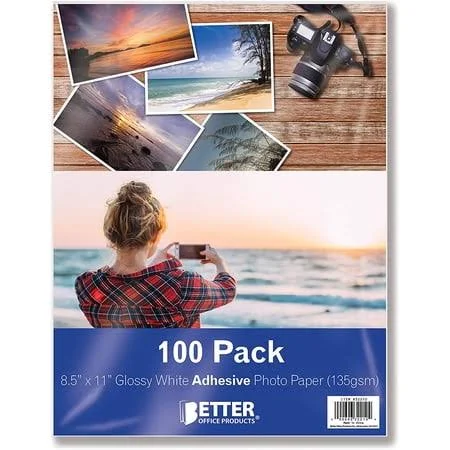 Better Office Products Self-Adhesive Glossy 8.5 x 11 Inch 50 Sheets