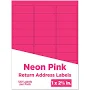 JAM Paper Neon Pink 1 x 2 5/8 Return Address Labels
