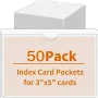 50pcs Self-Adhesive Clear Plastic Label Sleeves for Material Card Inserts
