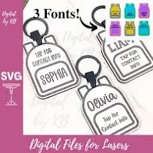 NFC Tag Keychain Contact ID School Bookbag, Tap for Contact Info SVG Digital Download Laser File, Viral Backpack 2025 Back to School Trend