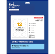 Avery Laser Round UltraDuty GHS Labels