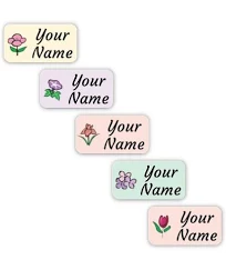 70 Personalized Stick-eez Clothing Labels - Flowers