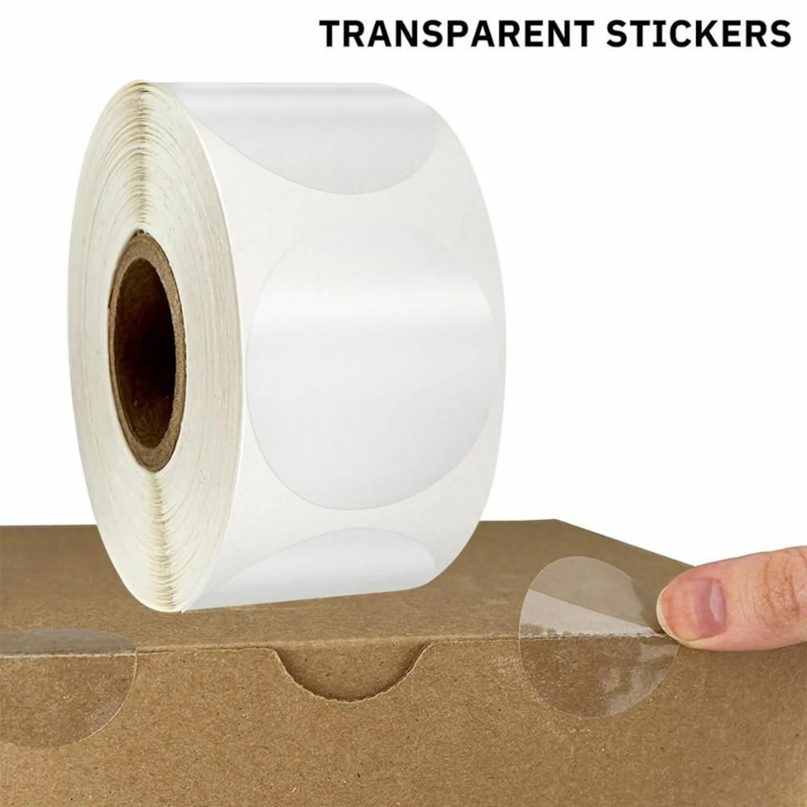 500/1000pcs transparent round stickers labels clear business package seal crafts