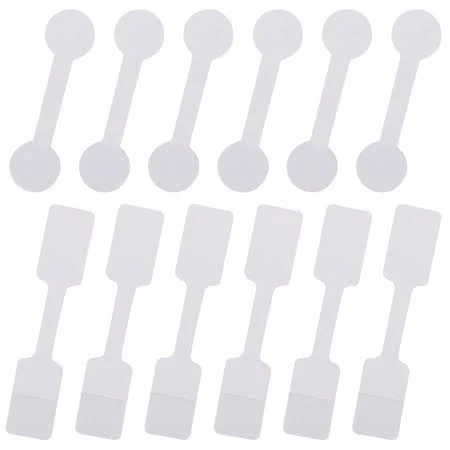 200 Pcs Jewelry Tags Stickers Ring Identification Display Labels Blank Round Head Paper White
