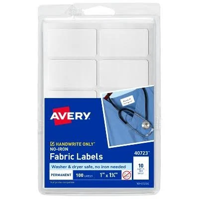 No-Iron Fabric Labels 1" x 1-3/4" 100 Total
