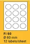 100x A4 Labels Adhesive Labels Self Adhesive Sheets White Size 60 x 60mm
