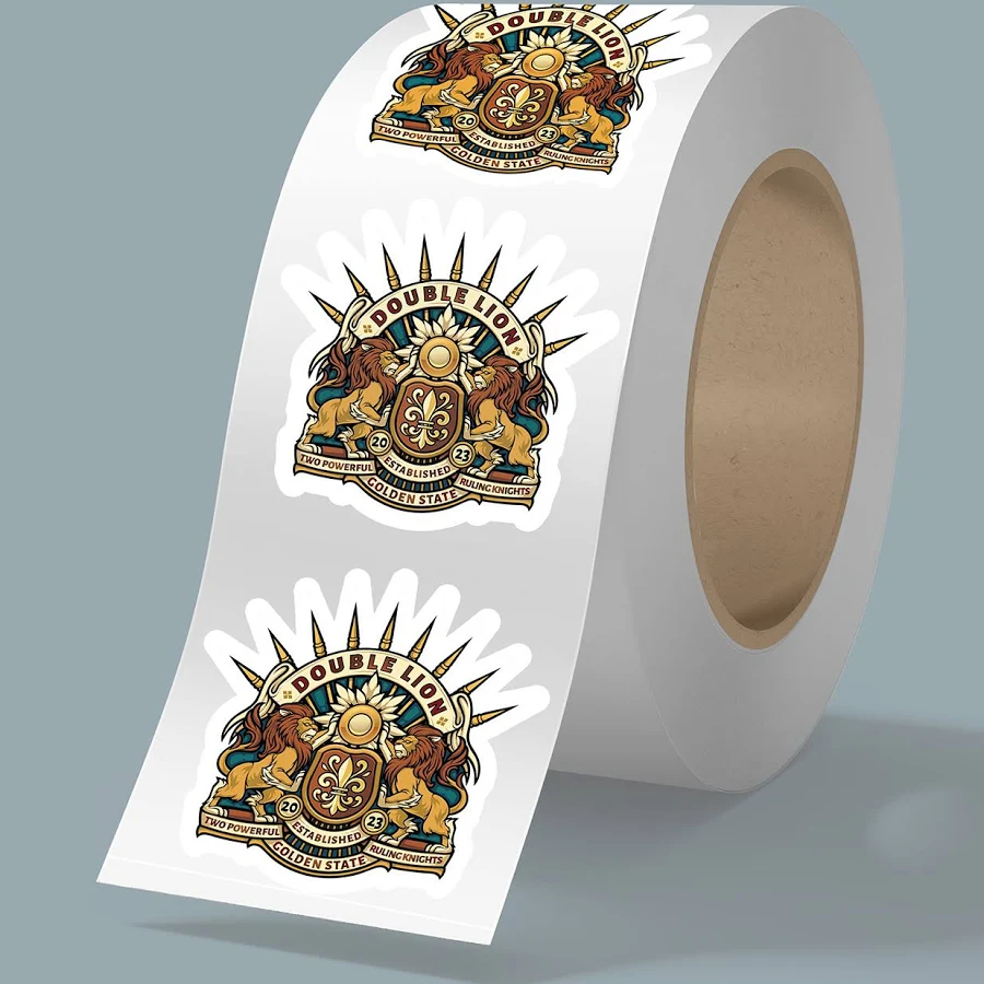 250 Promotional Roll Labels - 3" x 3" BOPP stickers on roll - 3.5 mil - Clear