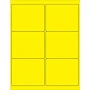 4 x 3 1/3" Fluorescent Yellow Rectangle Laser Labels