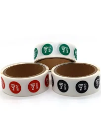 Customized Support 13.56mhz Rewritable Nfc Sticker Ntag213 Label Blank White Tag Wet Inlay