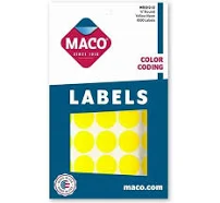 Maco Coding LABEL 3/4" YELLOW GLOW 1000 PC