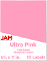 JAM Paper Full Page Labels 8.5 x 11 Pink 10/Pack