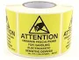 Botron B6728 MIL Standard Self Adhesive Labels, Yellow, 4" x 4", Roll of 250