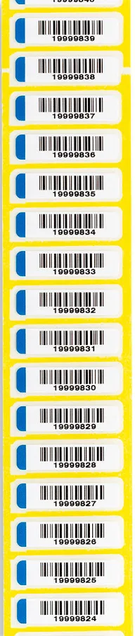 Custom Printed Standard Barcode Heat Seal Labels W/ Stripe - 1" x 0.25" - 1,000/Roll - 2 Color