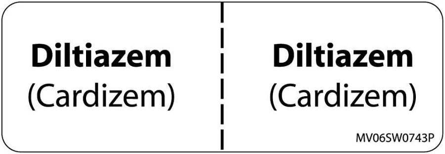 Label Paper Permanent Diltiazem 1" Core 2 15/16"x1 White 333 per Roll