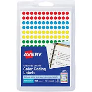 Avery Handwrite Only Self-Adhesive Removable Round Color-Coding Labels 05795