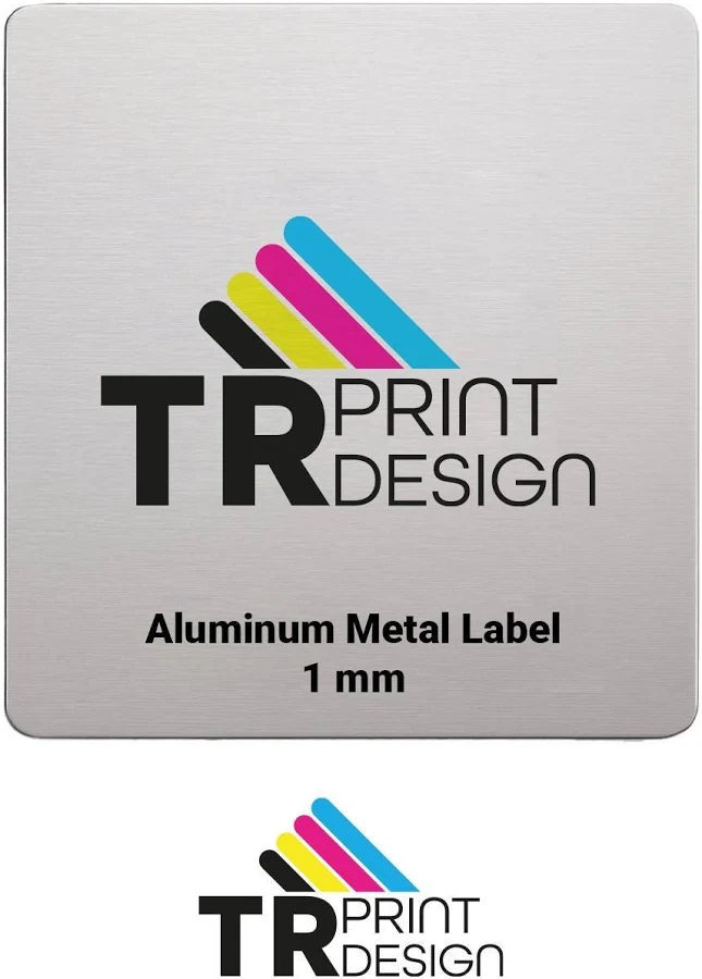 Custom Aluminum Metal Label: UV Printed Adhesive (1mm)