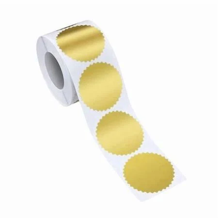 Hilabee 3xSelf Adhesion Metallic Labels Foil Paper 5cm for Certificates Award Business