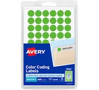 Avery Handwrite Only Self-Adhesive Removable Round Color-Coding Labels 05052