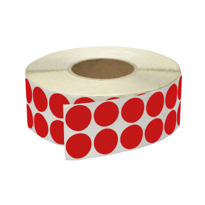 Self-adhesive fixing dot 30 mm, red, roll of 3000 pcs
