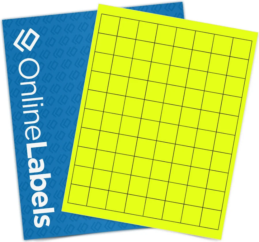 0.5" x 2.5" Labels, 1 Sheet, 100% Recycled White