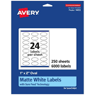 Avery Matte White Oval Labels with Sure Feed