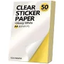 A4 Printable Sticker Paper, 50 Sheets White Self-Adhesive Labels, Full Sheet Glossy Painting Stickers for Laser/Inkjet Printer Craft Projects
