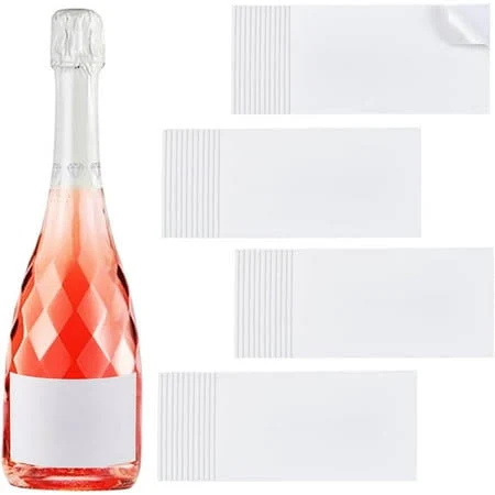 100pcs Blank Wine Labels for Bottles 3.5x2 inch Wine Bottle Labels White Wine Label Stickers Printable Sticker Papers for Wine Wedding Engagement 
