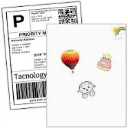 Sjpack Full Sheet Shipping Address Labels, 8.5" x 11" White Blank Mailing Sticker for Laser and Ink Jet Printer 25 Sheets