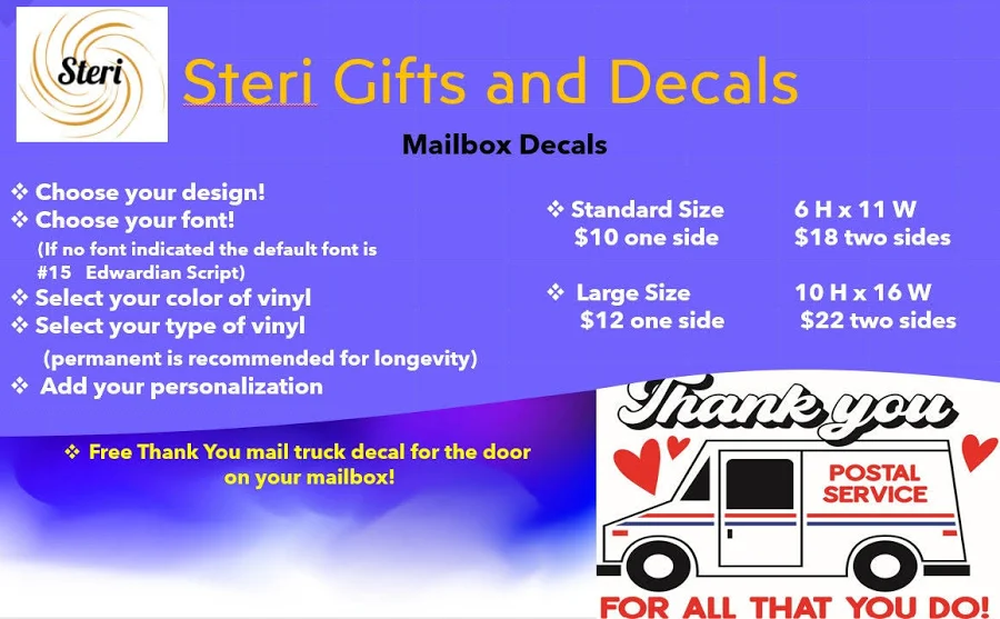 Address Decals | Mailbox Decals | Personalized Mailbox Decals | Mailbox Signs | Pretty Mailbox Labels