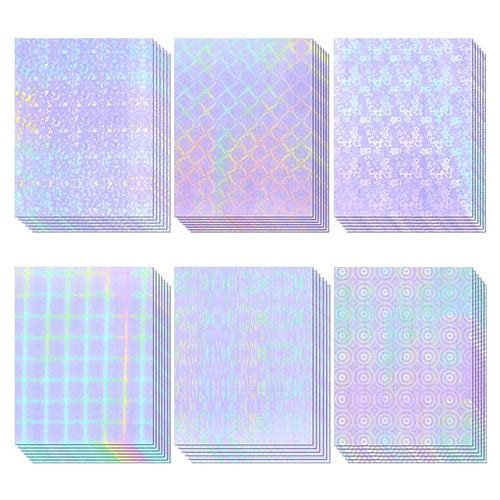 36 Sheets Holographic Sticker Pa…
