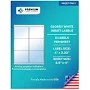 Premium Label Supply Glossy White Sticker Labels 4 inch x 3.33 inch (6 Labels/Sheet) (Glossy White for Inkjet Only, 150 Labels)