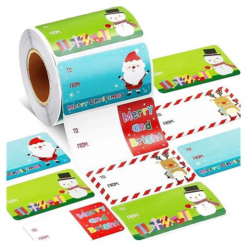 500Pcs/ Roll Christmas Self-Adhe…