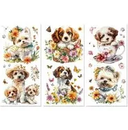 3 Sheets 3 Styles PVC Waterproof Decorative Stickers Self Adhesive Decals for Furniture Decoration Dog 300x150mm 1 sheet/style 1 Set