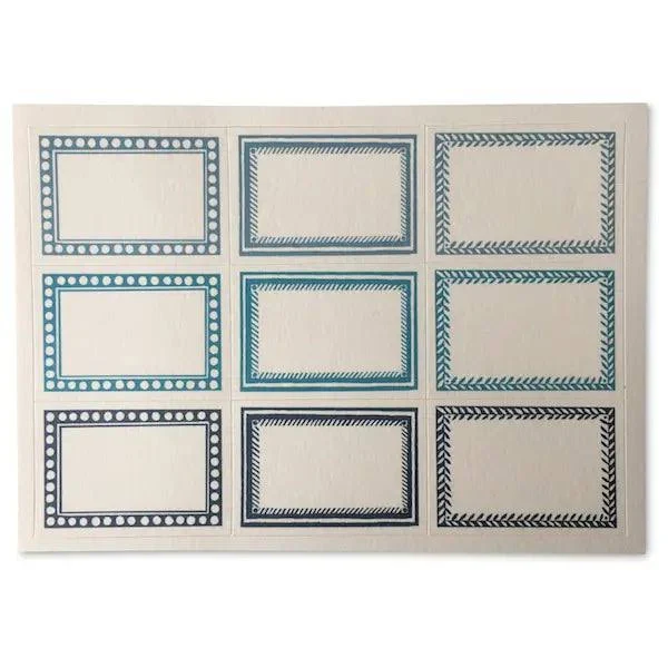 Small Self-Adhesive Labels (Packet of 18) Blue-Green