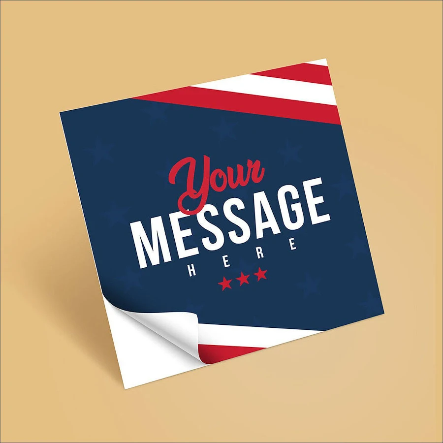 Square Custom Labels & Sticker - Bulk Printing - 100 qty - 4" x 4"