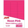 JAM Paper Return Address Labels 1 x 2 5/8 Neon Pink 120/Pack