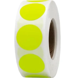 Fluorescent Green Color Labels 3/4" Round - Color Coding by InStockLabels