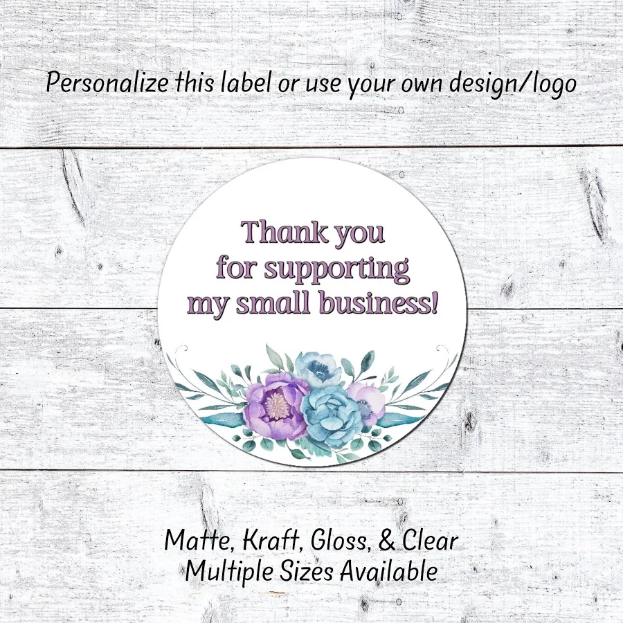 Custom Stickers, Custom Labels, Thank You Stickers, Sticker Sheet, Candle Labels, Printed Sticker, Logo Stickers, Product Labels 1 inch / Gloss - 48 /