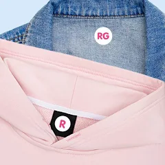 Initial Dot Clothing Labels, White