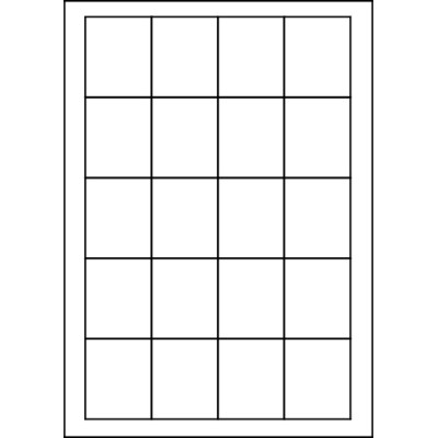 White paper self-adhesive labels 45,2x54,8 mm, on A4 sheet, for laser and inkjet printing
