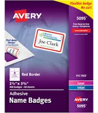 Avery Flexible Adhesive Name Badge Labels 3.38 x 2.33 5095