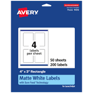 Avery Matte White Rectangle Labels