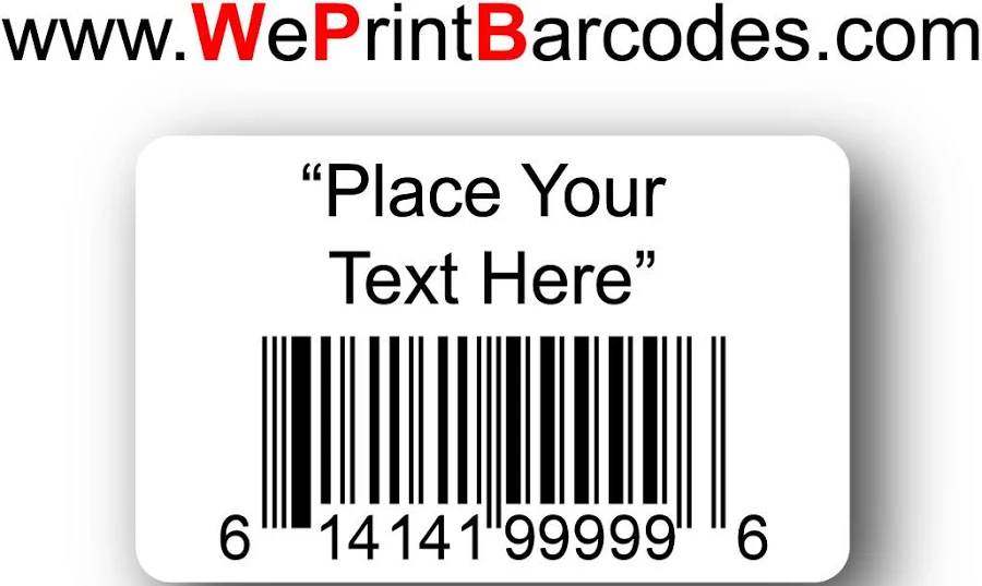 Quantity 1000 - 2'' x 1.25'' Paper UPC Barcode Labels & Stickers