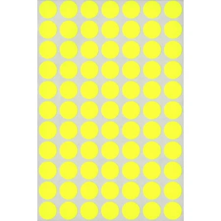 Maco Color Coding Labels 1/2" Round Yellow GLOW (Pack of 800)