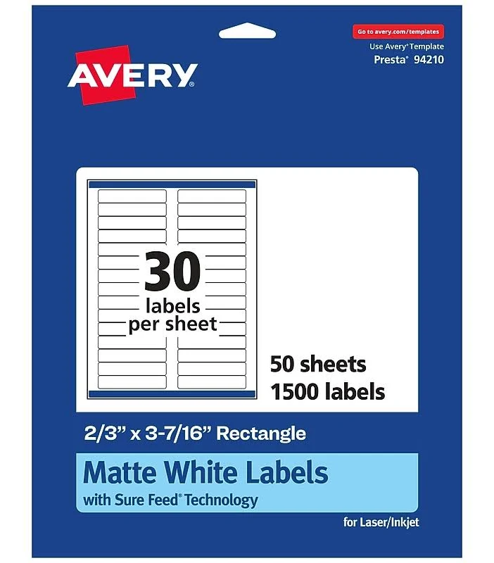Avery Permanent Labels Sure Feed Rectangle Labels