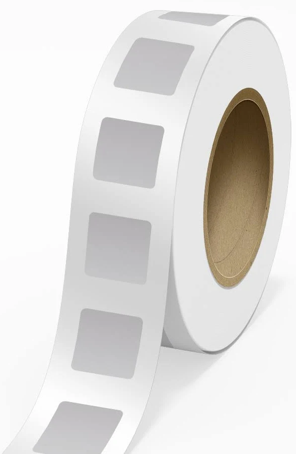 2 x 2 Inch Roll of Square Labels - Durable Metallic - Silver Foil - 125 Pack