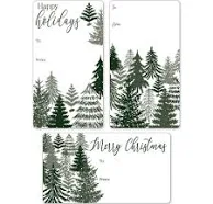Christmas Gift Tag Stickers: Classic Simple Evergreen – 75 Labels