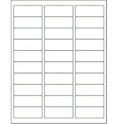 Blank White Permanent Adhesive Labels for Laser/Ink Jet Printer 2-5/8 inch x 1 inch