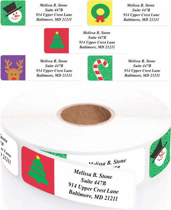 Current Labels Rolled Christmas Return Address Labels