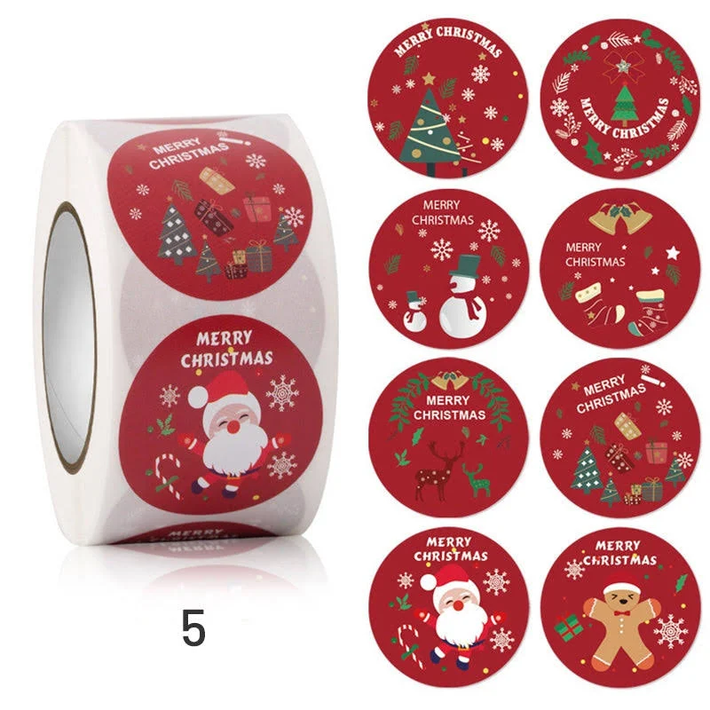 Christmas Rolled Adhesive Labels Stickers